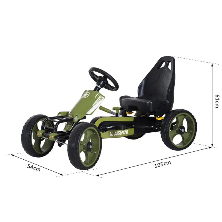 HOMCOM Go Kart schwarz B/H/L: ca. 54x61x105 cm