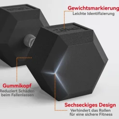 HOMCOM Gummi-Hantel schwarz Gummi B/H/L: ca. 16,6x35,6x16,6 cm
