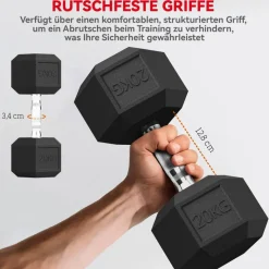 HOMCOM Gummi-Hantel schwarz Gummi B/H/L: ca. 16,6x35,6x16,6 cm