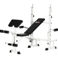 HOMCOM Hantelbank weiß Stahl B/H/L: ca. 134x136x180 cm