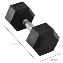 HOMCOM Hantel Gewichtstraining silber Metall B/H/L: ca. 32,6x9,9x14,8 cm