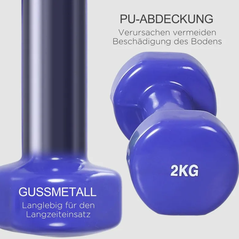 HOMCOM Hantelset bunt Eisen B/H/L: ca. 30x8x41 cm