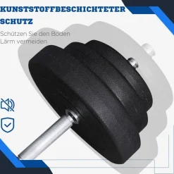HOMCOM Hantel-Set schwarz Edelstahl B/H/L: ca. 24,5x24,5x45 cm