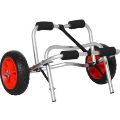 HOMCOM Kanuwagen silber Kunststoff B/H/L: ca. 44x5x68 cm