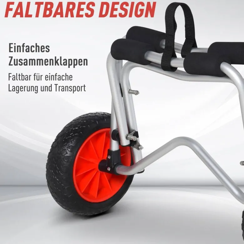 HOMCOM Kanuwagen silber Kunststoff B/H/L: ca. 44x5x68 cm