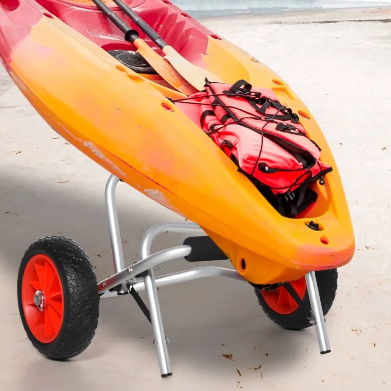 HOMCOM Kanuwagen silber Kunststoff B/H/L: ca. 44x5x68 cm
