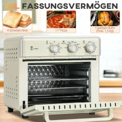 HOMCOM Küchengerät 800-152V90CW cremeweiß Edelstahl B/H/L: ca. 37,7x36x34,5 cm