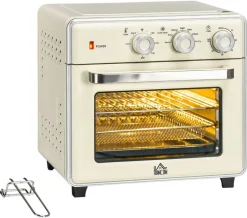 HOMCOM Küchengerät 800-152V90CW cremeweiß Edelstahl B/H/L: ca. 37,7x36x34,5 cm