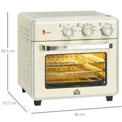 HOMCOM Küchengerät 800-152V90CW cremeweiß Edelstahl B/H/L: ca. 37,7x36x34,5 cm