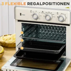 HOMCOM Küchengerät 800-152V90CW cremeweiß Edelstahl B/H/L: ca. 37,7x36x34,5 cm