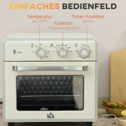 HOMCOM Küchengerät 800-152V90CW cremeweiß Edelstahl B/H/L: ca. 37,7x36x34,5 cm