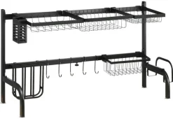 HOMCOM Küchenhelfer schwarz Edelstahl B/H/L: ca. 30x93x52 cm