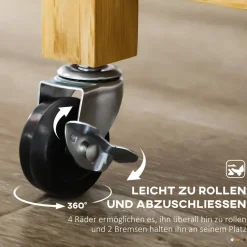 HOMCOM Küchenwagen natur Edelstahl B/H/L: ca. 36x84x85 cm