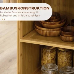 HOMCOM Küchenwagen natur Edelstahl B/H/L: ca. 36x84x85 cm