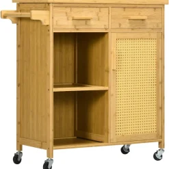 HOMCOM Küchenwagen natur Edelstahl B/H/L: ca. 36x84x85 cm