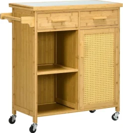 HOMCOM Küchenwagen natur Edelstahl B/H/L: ca. 36x84x85 cm