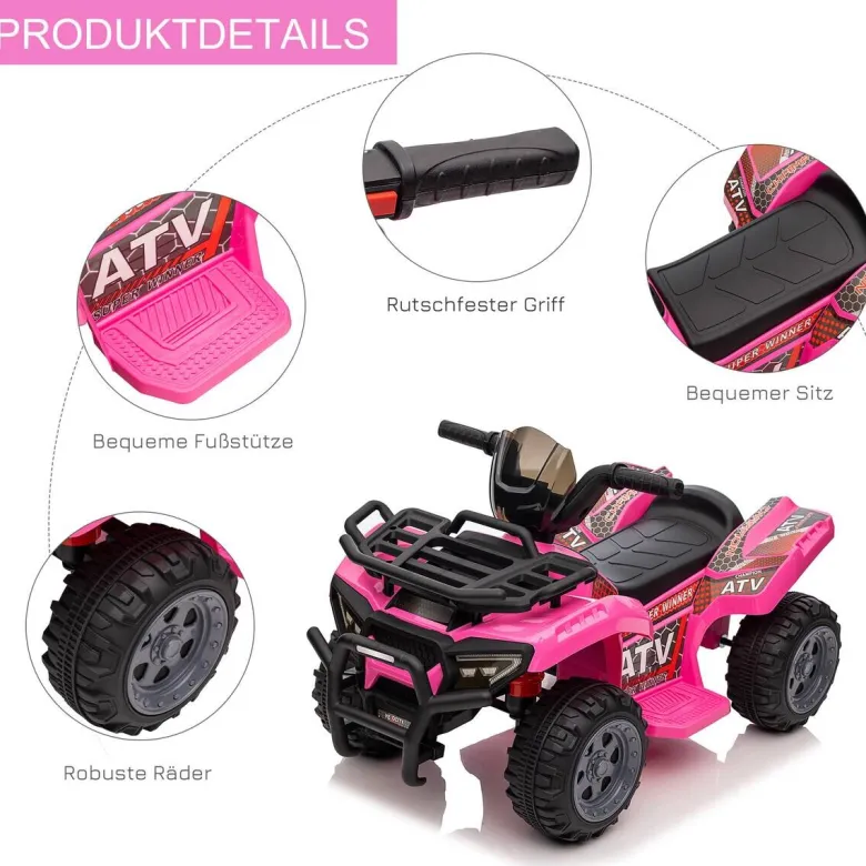 HOMCOM Kinderauto rosa B/H/L: ca. 42x70x45 cm