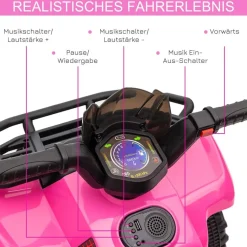 HOMCOM Kinderauto rosa B/H/L: ca. 42x70x45 cm
