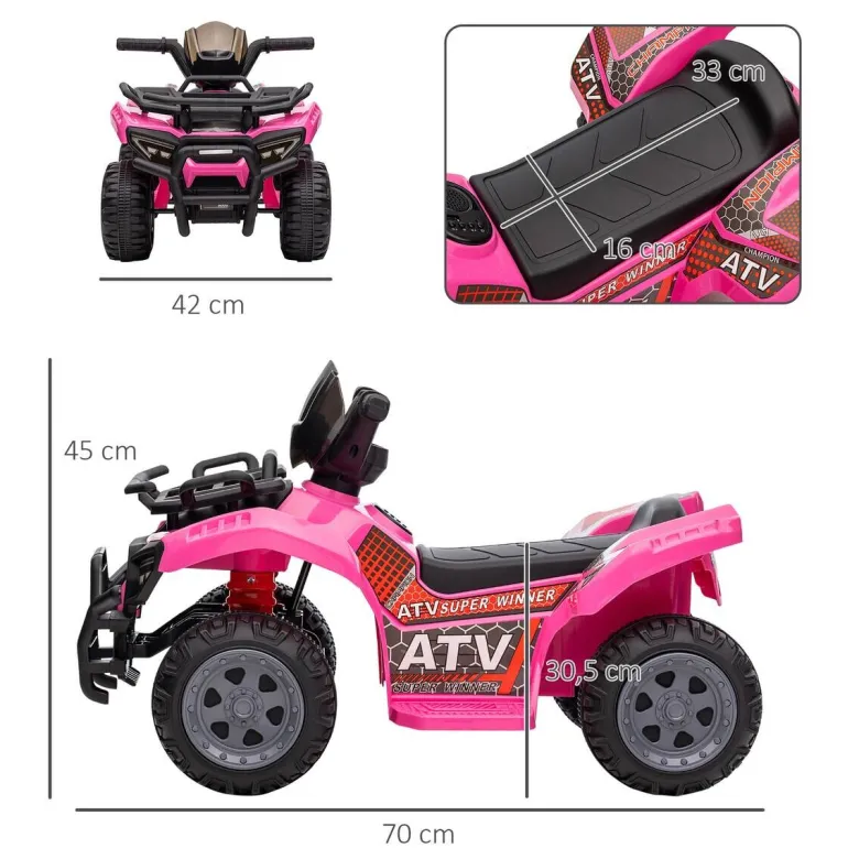 HOMCOM Kinderauto rosa B/H/L: ca. 42x70x45 cm