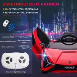 HOMCOM Kinder-Elektroauto rot B/H/L: ca. 62x65x132 cm