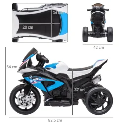 HOMCOM Kinder-Elektromotorrad blau B/H/L: ca. 42x54x82,5 cm