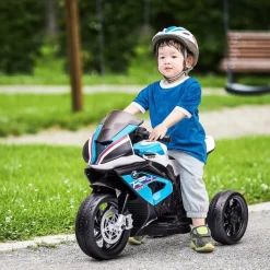 HOMCOM Kinder-Elektromotorrad blau B/H/L: ca. 42x54x82,5 cm