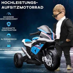 HOMCOM Kinder-Elektromotorrad blau B/H/L: ca. 42x54x82,5 cm