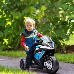 HOMCOM Kinder-Elektromotorrad blau B/H/L: ca. 42x54x82,5 cm