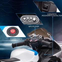 HOMCOM Kinder-Elektromotorrad blau B/H/L: ca. 42x54x82,5 cm