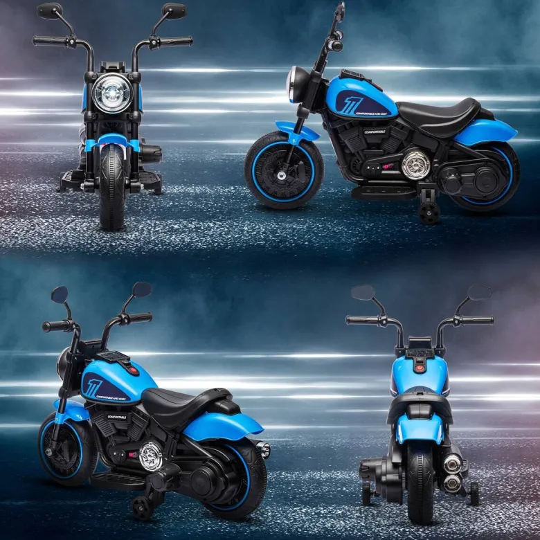 HOMCOM Kinder-Elektromotorrad schwarz B/H/L: ca. 42x57x76 cm