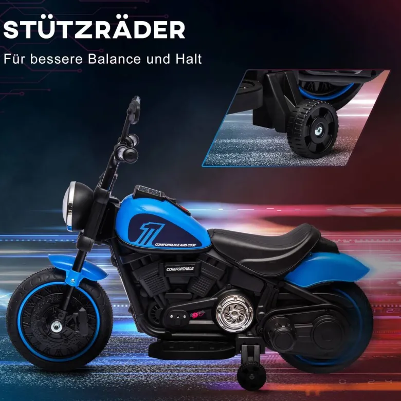 HOMCOM Kinder-Elektromotorrad schwarz B/H/L: ca. 42x57x76 cm