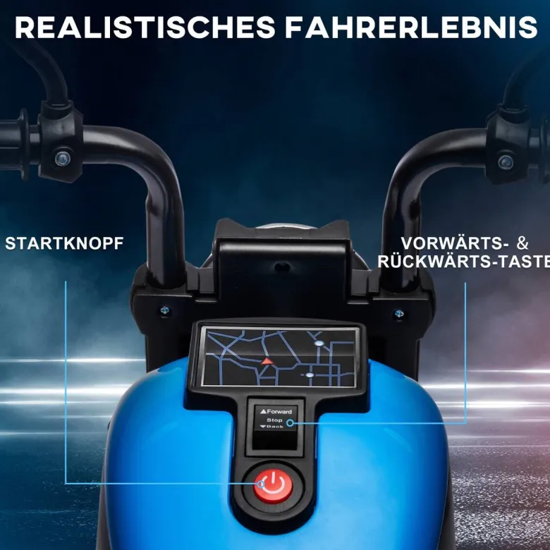 HOMCOM Kinder-Elektromotorrad schwarz B/H/L: ca. 42x57x76 cm