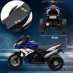 HOMCOM Kinder Elektromotorrad weiß B/H/L: ca. 42x52x86 cm