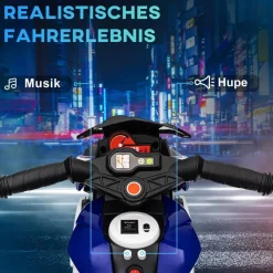 HOMCOM Kinder Elektromotorrad weiß B/H/L: ca. 42x52x86 cm