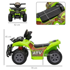 HOMCOM Kinder-Elektroquad grün B/H/L: ca. 44x42x66 cm