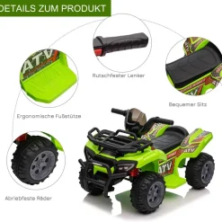 HOMCOM Kinder-Elektroquad grün B/H/L: ca. 44x42x66 cm