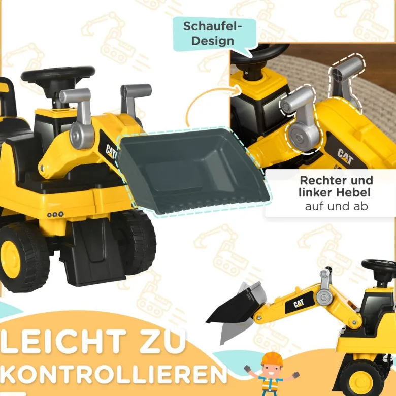 HOMCOM Kinder-Fahrzeug gelb B/H/L: ca. 29,5x78x54 cm