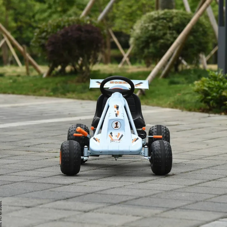 HOMCOM Kinder-Go-Kart hellblau B/H/L: ca. 66x59x97 cm