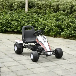 HOMCOM Kinder-Go-Kart weiß B/H/L: ca. 66x57x104 cm