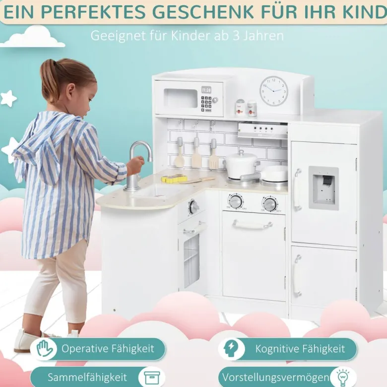 HOMCOM Kinderküche B/H/L: ca. 64x84,5x86 cm