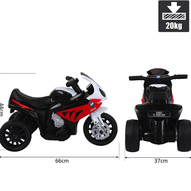 HOMCOM Kindermotorrad BMW S1000RR weiß B/H/L: ca. 37x44x66 cm