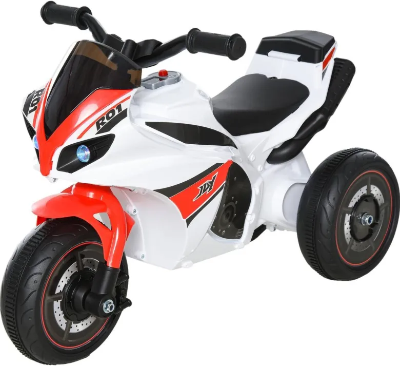 HOMCOM Kinder-Motorrad weiß B/H/L: ca. 39x48x74 cm