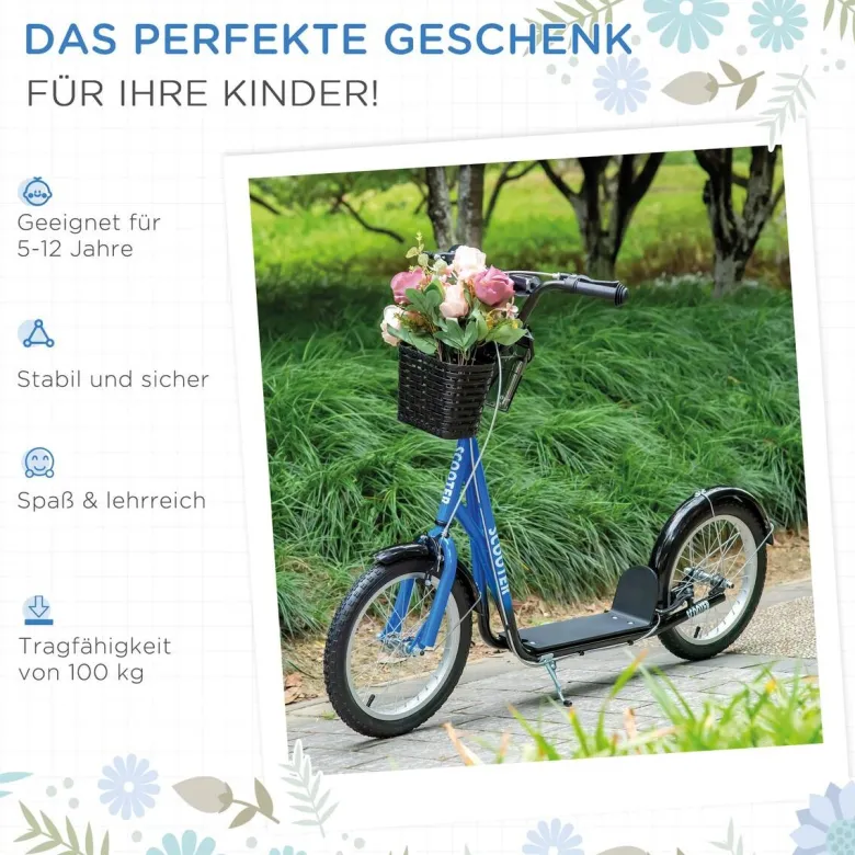 HOMCOM Kinderroller blau
