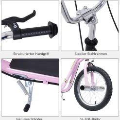 HOMCOM Kinderroller rosa