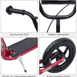 HOMCOM Kinderroller rot