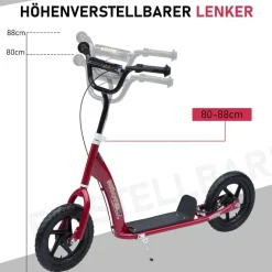 HOMCOM Kinderroller rot