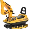 HOMCOM Kinder-Rutscherfahrzeug Bagger gelb B/H/L: ca. 24x58,5x78 cm