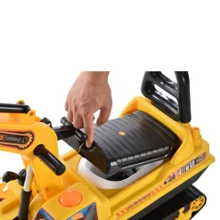 HOMCOM Kinder-Rutscherfahrzeug Bagger gelb B/H/L: ca. 24x58,5x78 cm