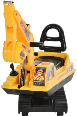 HOMCOM Kinder-Rutscherfahrzeug Bagger gelb B/H/L: ca. 24x58,5x78 cm