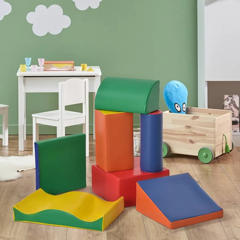 HOMCOM Kinder Softbausteine 7-tlg. B/H/L: ca. 40x60x11 cm